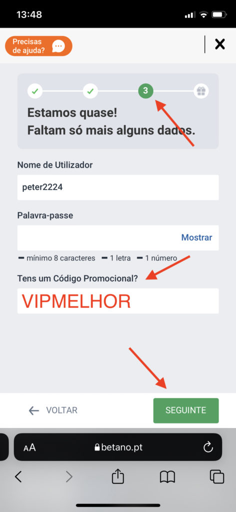 Betano codigo promocional on iphone
