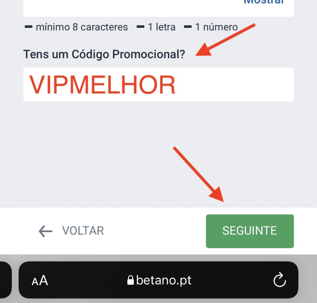 Betano codigo promocional on iphone