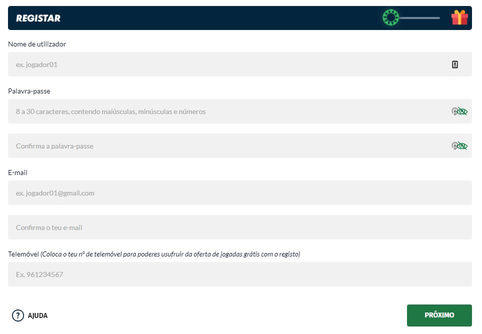 Passo-a-passo para se registrar no Solverde.pt